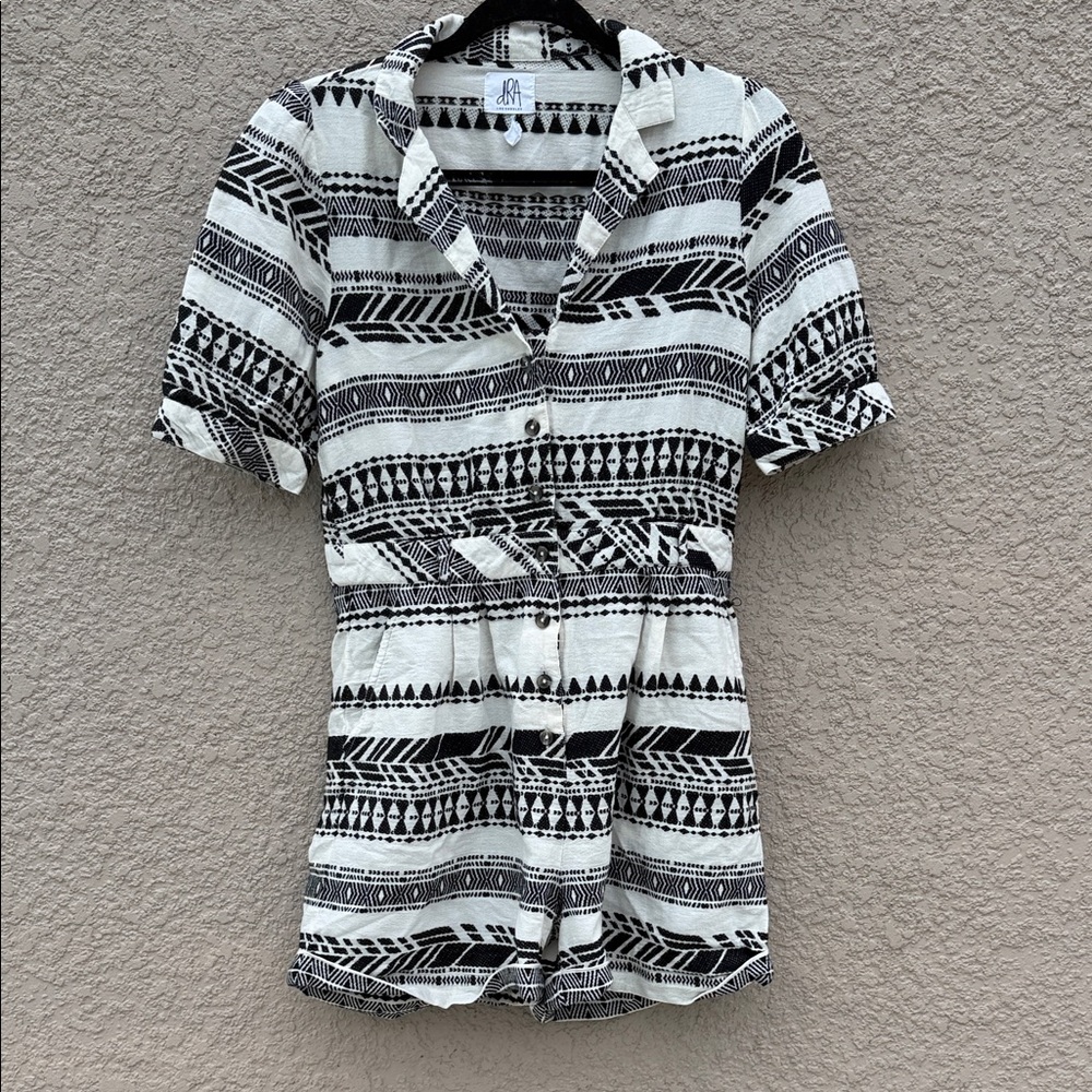 Black and White Patterned Jumpsuit